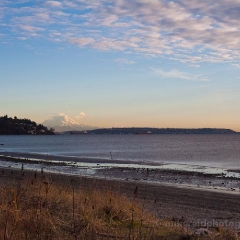 Rainier Afar from Discovery Park Beach To order a print please email me at  Mike Reid Photography : sunset, sunrise, seattle, northwest photography, dramatic, beautiful, washington, washington state photography, northwest images, seattle skyline, city of seattle, puget sound, aerial san juan islands, reid, mike reid photography