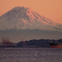 Rainier Dusk From Discovery Park To order a print please email me at  Mike Reid Photography