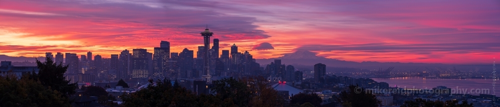 Seattle Photography Kerry Park Sunrise Skies Panorama
