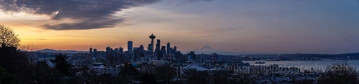 Seattle Sunrise Panorama from Queen Anne and Kerry Park