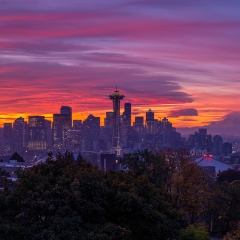 Seattle Kerry Park Burning Sunrise Panorama GFX50s.jpg