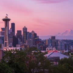 Seattle Kerry Park Dawn Pink.jpg  Photography from Seattles Kerry Park is iconic.  Everyone wants to go there when they visit to take That Shot.  I love being there at sunrise or sunset to see how the light is highlighting the city and Mount Rainier.  Contact me for custom Seattle photography tours. To order a print please email me at  Mike Reid Photography : sunset, sunrise, seattle, northwest photography, dramatic, beautiful, washington, washington state photography, northwest images, seattle skyline, city of seattle, puget sound