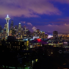 Seattle Kerry Park Photography Night Clouds Panorama To order a print please email me at  Mike Reid Photography