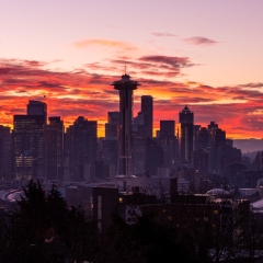 Seattle Kerry Park Photography Sunrise Fiery Colors.jpg