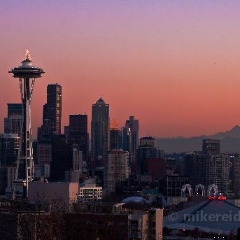 Seattle Mount Rainier Space Needle Sunset.jpg