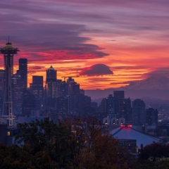 Seattle Photography Kerry Park Fiery Sunrise Skies Fuji GFX50s.jpg  Photography from Seattles Kerry Park is iconic.  Everyone wants to go there when they visit to take That Shot.  I love being there at sunrise or sunset to see how the light is highlighting the city and Mount Rainier.  Contact me for custom Seattle photography tours. To order a print please email me at  Mike Reid Photography : sunset, sunrise, seattle, northwest photography, dramatic, beautiful, washington, washington state photography, northwest images, seattle skyline, city of seattle, puget sound, gfx50s