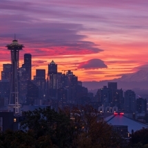 Seattle Photography Kerry Park Sunrise Skies Panorama To order a print please email me at  Mike Reid Photography : sunset, sunrise, seattle, northwest photography, dramatic, beautiful, washington, washington state photography, northwest images, seattle skyline, city of seattle, puget sound, gfx50s