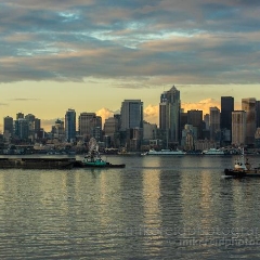 Elliott Bay Working Harbor Seattle Skyline To order a print please email me at  Mike Reid Photography