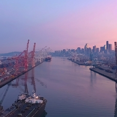 Over Port of Seattle Misty Dawn To order a print please email me at  Mike Reid Photography