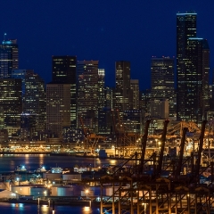 Seattle From West Seattle Night Pano.jpg To order a print please email me at  Mike Reid Photography