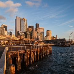 Seattle Waterfront Evening Light To order a print please email me at  Mike Reid Photography