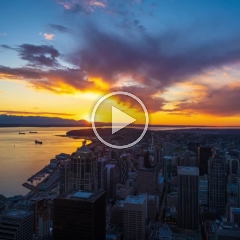 Seattle Cityscape Sunset From Sky View Observatory To order a print please email me at  Mike Reid Photography : sunset, sunrise, seattle, northwest photography, dramatic, beautiful, washington, washington state photography, northwest images, seattle skyline, city of seattle, puget sound, aerial san juan islands, reid, mike reid photography, video, timelapse, kerry park