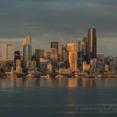 Seattle Dusk Waterfront Skyline from Alki To order a print please email me at  Mike Reid Photography