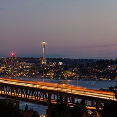 Wide Seattle Cityscape at Night To order a print please email me at  Mike Reid Photography : sunset, sunrise, seattle, northwest photography, dramatic, beautiful, washington, washington state photography, northwest images, seattle skyline, city of seattle, puget sound, aerial san juan islands