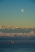 Seattle Photography Full Moon Over Elliott Bay