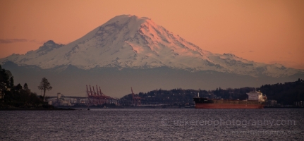 Rainier Dusk From Discovery Park Seattles Discovery Park began as an Army base in the earlier part of the century. Its now an immense park, with many trails and photo opportunities. Some of my...