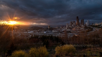 Seattle Dusk Skyline Sunstar