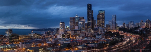 Seattle Dusk View from Beacon Hill