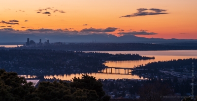 Lake Washington Sunset from Somerset Panorama