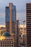 Seattle Space Needle Golden Light