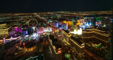 Vegas Aerial Photography Night Strip