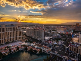 Vegas Photography Bellagio Sunset Sunstar