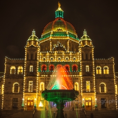 Victoria BC Victoria Parliament and Front Fountain Christmas Lights.jpg To order a print please email me at  Mike Reid Photography : Craigdarroch Castle, buchart gardens, victoria, british columbia, gardens, castle, empress hotel, victoria harbor, queen victoria
