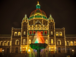 Victoria BC Victoria Parliament and Front Fountain Christmas Lights.jpg