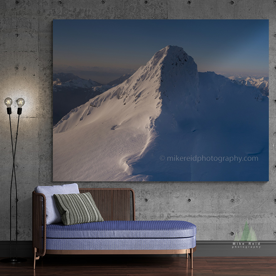 Large mountain fine art photograph in a modern residential interior
