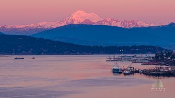 Anacortes and Docks Mount Baker Alpenglow default