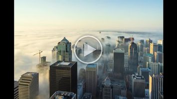 Seattle Golden Light Fogscape Timelapse Video.mp4 These are time lapse videos I have created of incredible weather above #Seattle from the Columbia Centers Sky View Observatory.