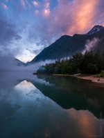 Diablo Lake Reflection Angles in the Fog