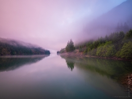 Diablo Lake Reflection Angles in the Mist