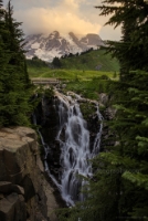 Myrtle Falls Dusk Rainier