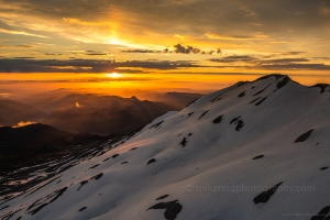 Aerial Mount St Helens Sunset Light
