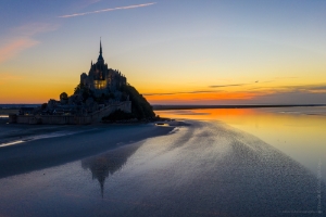 Over Normandy Mont St Michel at Dusk Reflected DJI Mavic Pro 2.jpg
