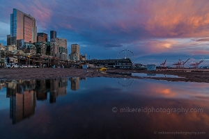 Seattle Urban Serenity Seattle's waterfront presents numerous photo opportunities. Views of the Olympic Mountains, Elliott Bay, Puget Sound, Alki Point and back at the Seattle skyline...