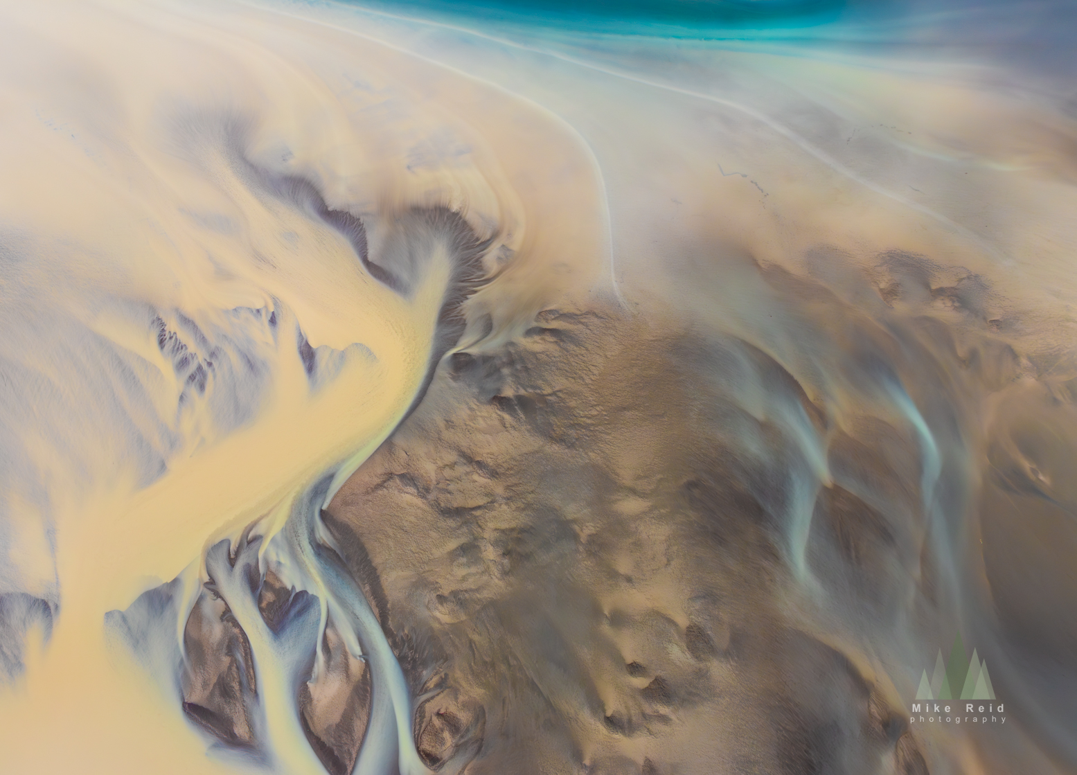 Abstract aerial photograph with soft tones and subtle geometry