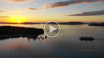 Northwest Aerial Photography Anacortes Ferry Dock Sunset.mp4