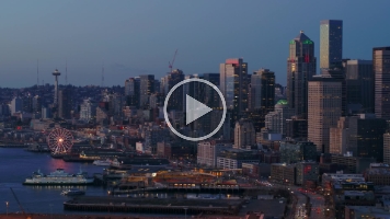 Aerial Downtown Seattle Blue Hour Skyline ProRes422