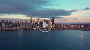 Aerial View of a Washington State Ferry Arriving Downtown Seattle Drone Video Beautiful Aerial Video views over Seattle along the waterfront at sunrise or sunset. #seattle #dronephotography #dronevideo #aerial #aerialphotography...