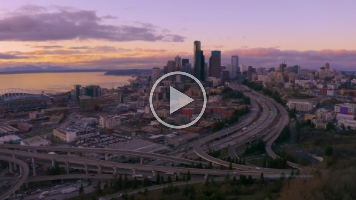 Over Seattle Traffic Interchange at Rush Hour Video Beautiful Aerial Video views over Seattle and it's freeways at sunrise or sunset. #seattle #dronephotography #dronevideo #aerial #aerialphotography #aerialvideo...