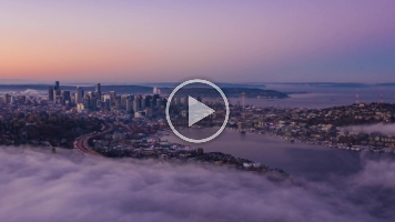 Seattle Aerial Photography Above the Fog at Sunrise Video Beautiful Aerial Video views over Seattle and Lake Union at sunrise or sunset. #seattle #dronephotography #dronevideo #aerial #aerialphotography #aerialvideo...