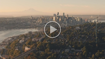 Seattle Dawn Above QA Aerial Video Beautiful Aerial Video views over Seattle and Queen Anne Hill at sunrise or sunset. #seattle #dronephotography #dronevideo #aerial #aerialphotography...