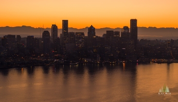 Aerial Seattle Sunrise Silhouette Skyline.jpg