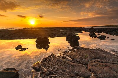 Big Island Sunset Lava Beach