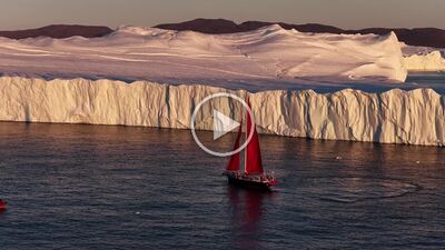 Greenland Disko Bay Red Sailboat.mp4