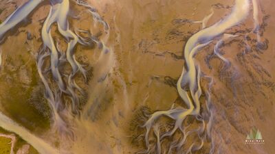 Braided River Veins, Iceland – Aerial Abstract Landscape This captivating aerial photograph reveals the organic beauty of Iceland’s braided river systems, where glacial meltwater spreads across volcanic plains in...