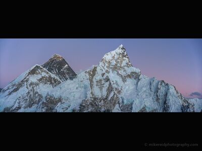 Everest and Lhotse After Sunset.jpg To order a print please email me at Mike Reid Photography