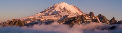 Aerial Mount Rainier Morning Light
